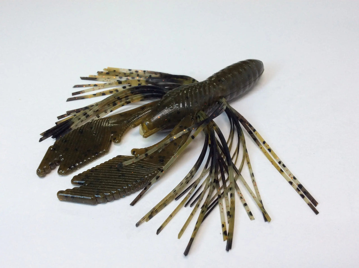 Tightlines UV Whisker DB Hybrid Rattl'N Rig 4" - UV Green Pumpkin w/ Black Green 4pk - Lucky Lure Tackle