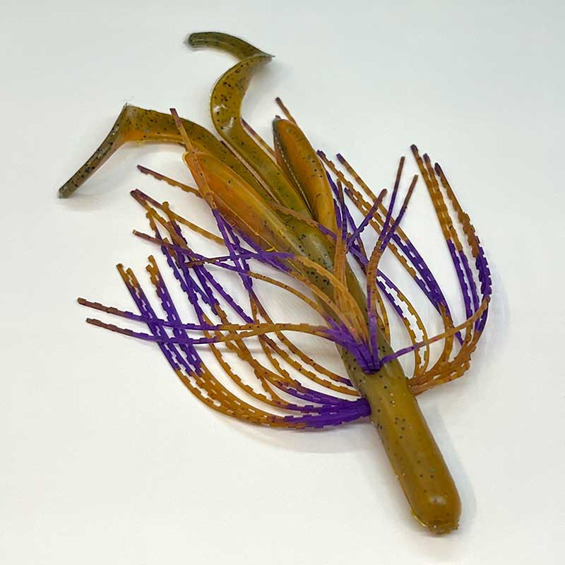 Tightlines UV Whisker Hog Rig 4" Rattling - UV Craw w/ Craw Purple 5pk