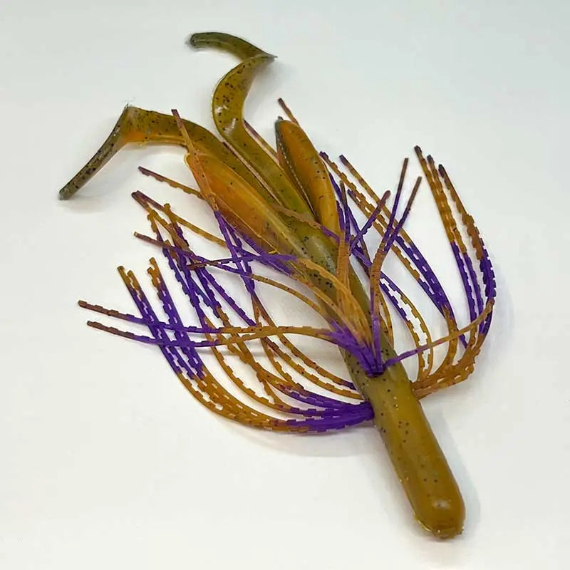 Tightlines UV Whisker Hog Rig 4" Rattling - UV Craw w/ Craw Purple 5pk - Lucky Lure Tackle