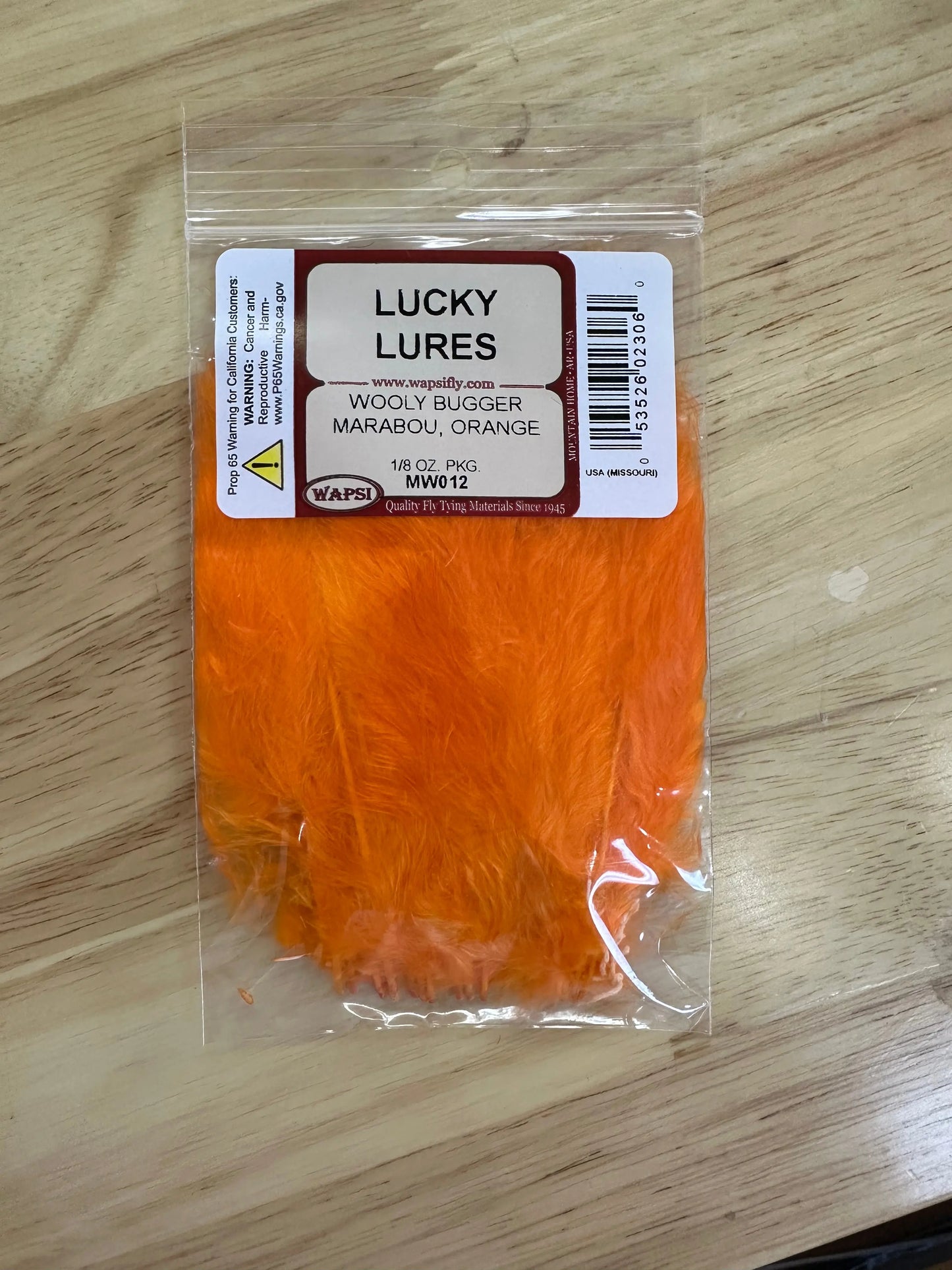Wapsi Wooly Bugger Marabou - Orange 1/8oz pkg - Lucky Lure Tackle