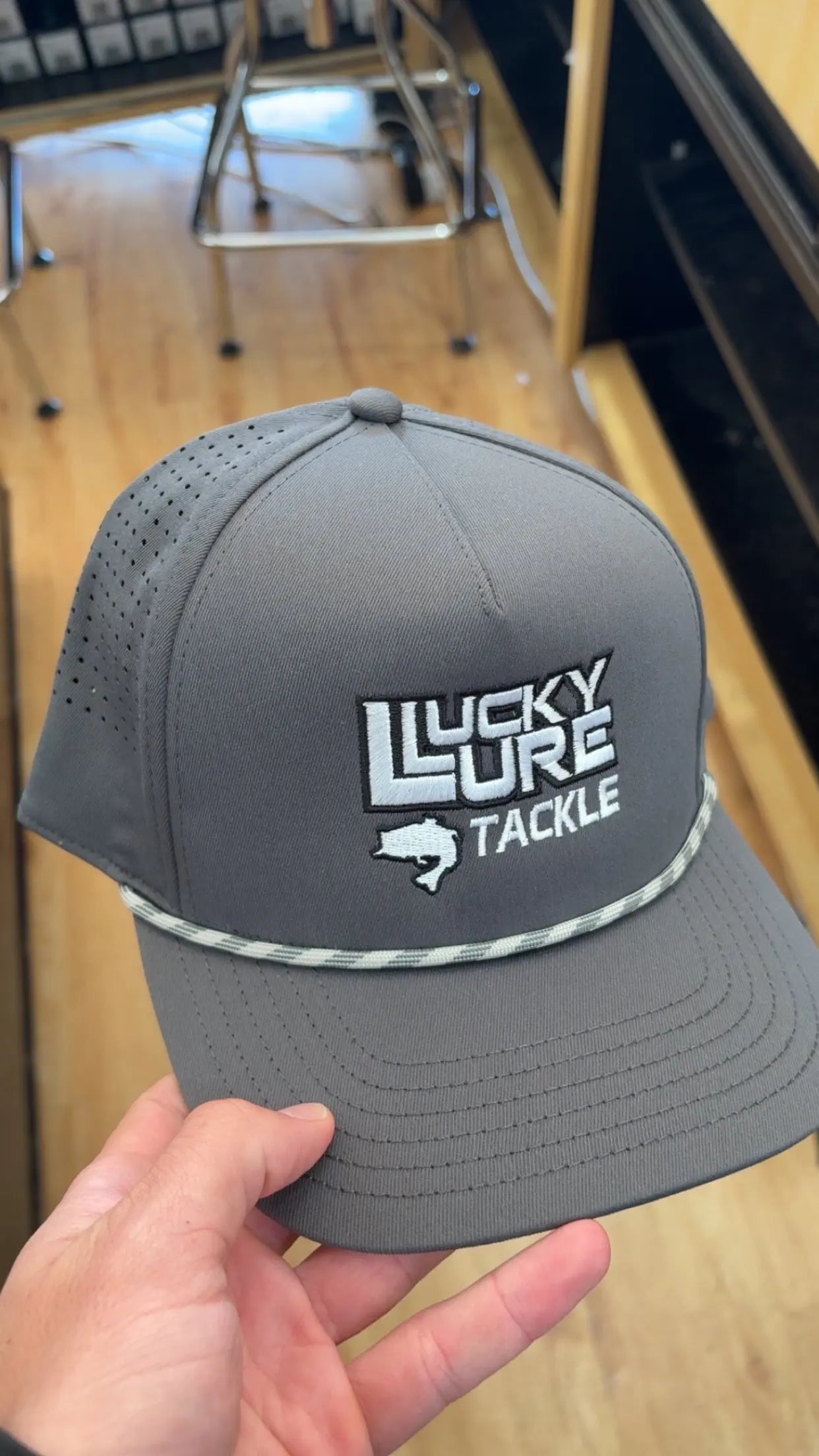 Lucky Lure Hat - All Grey/White Rope - Lucky Lure Tackle