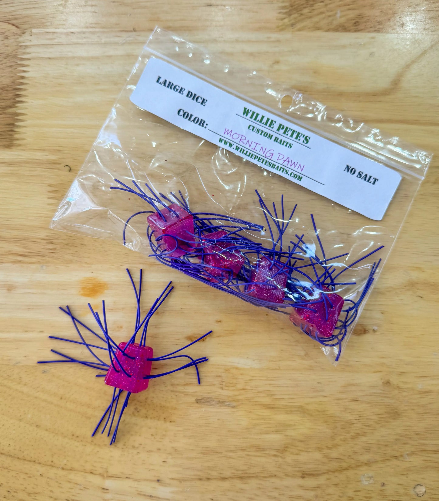 Willie Pete's Crazy Dice 3/4” (5 pack) - Morning Dawn (NO SALT) - Lucky Lure Tackle