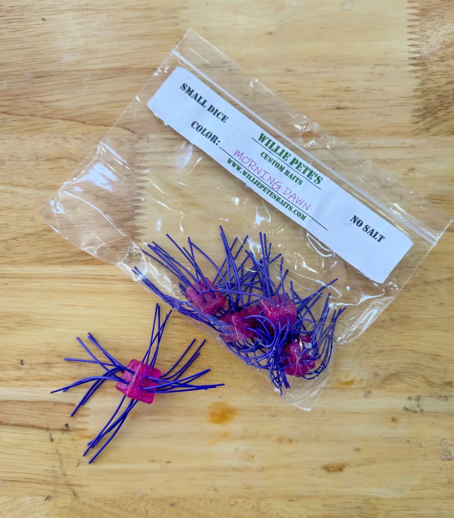 Willie Pete's Crazy Dice 1/2” (5 pack) - Morning Dawn (NO SALT) - Lucky Lure Tackle