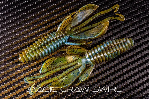 Reaction Innovations Kinky Beaver - Magic Craw Swirl 7pk - Lucky Lure Tackle