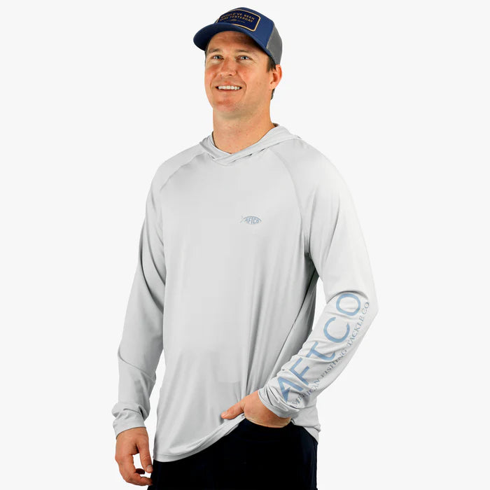 AFTCO Samurai 2 Hooded Sun Protection - Oyster Gray Heather XL