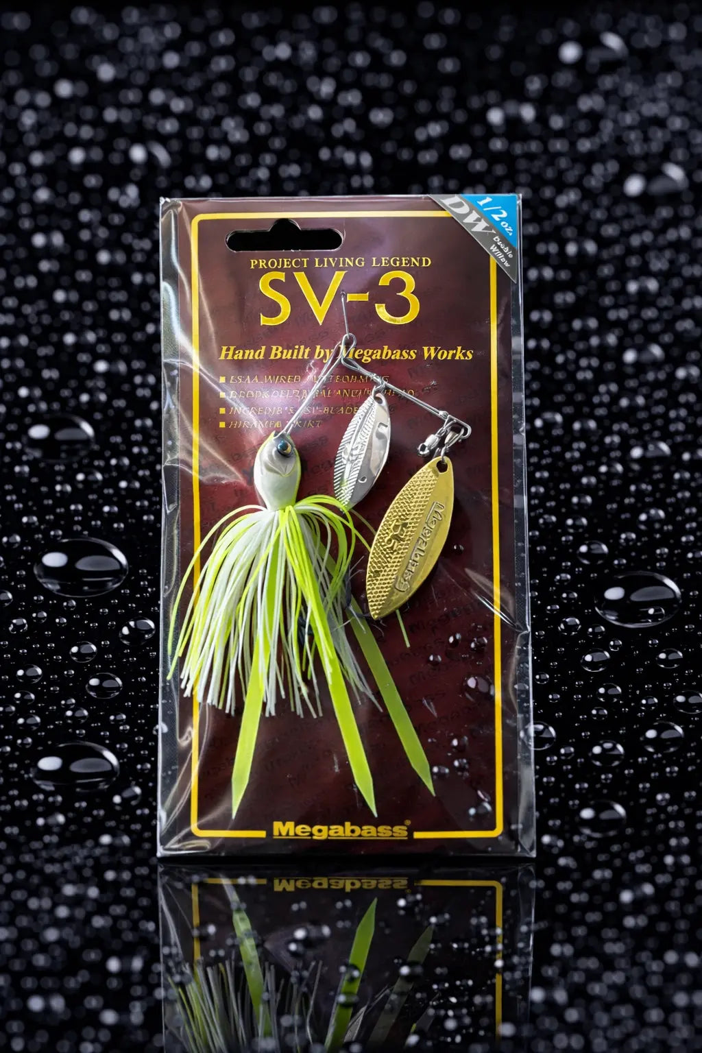 Megabass SV-3 Spinnerbait 1/2 oz - White/Chart - Lucky Lure Tackle