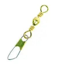 Eagle Claw Barrel Swivel/Safety Snap #5 - Brass 5pk - Lucky Lure Tackle