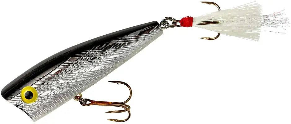 Rebel Magnum Pop-R 3 inch - 1/2 oz - Silver Black - Lucky Lure Tackle