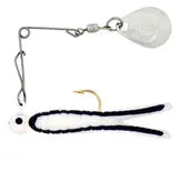 H&H Cajun Spin 1/8 oz Nickel White/Black - Lucky Lure Tackle