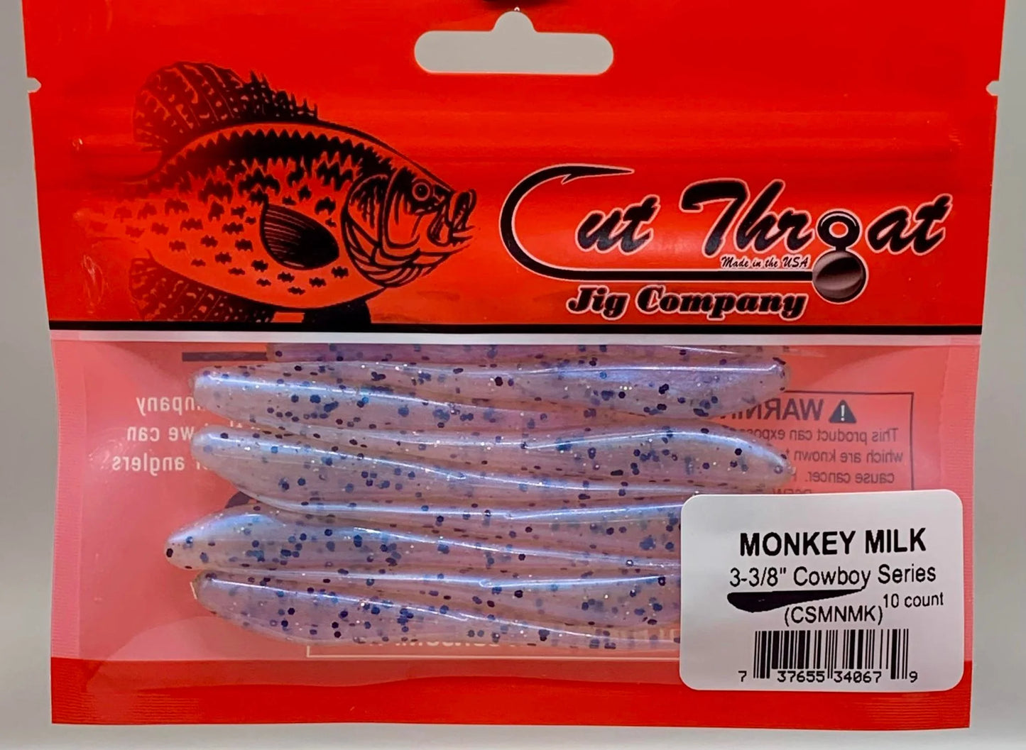 Cut Throat 3 3/8" Cowboy Series - Monkey Milk 10 pk