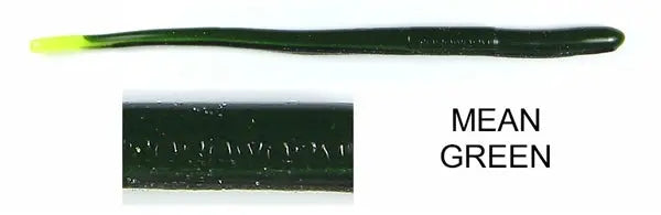 Roboworm Straight Tail 6'' - Mean Green 10pk - Lucky Lure Tackle