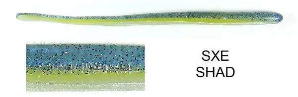 Roboworm Straight Tail 6'' - SXE Shad 10pk - Lucky Lure Tackle