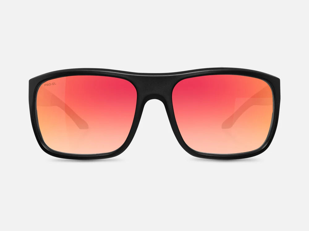 PBO Sunglasses - El Bluegreen Lens - Top Shot Black Matte