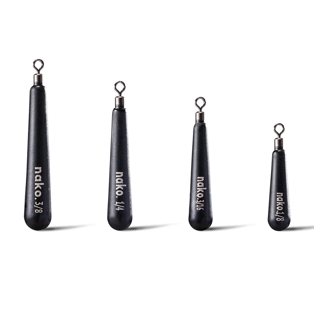 Nako 1/4oz Tungsten Skinny Free Rig Drop Shot Weights - 5pk
