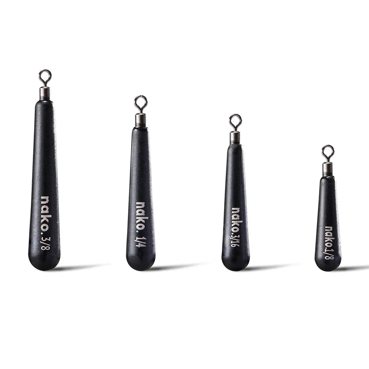 Nako 1/4oz Tungsten Skinny Free Rig Drop Shot Weights - 5pk - Lucky Lure Tackle