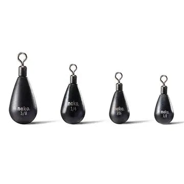 Nako 1/8oz Tungsten Tear Free Rig Drop Shot Weights - Black 5pk - Lucky Lure Tackle