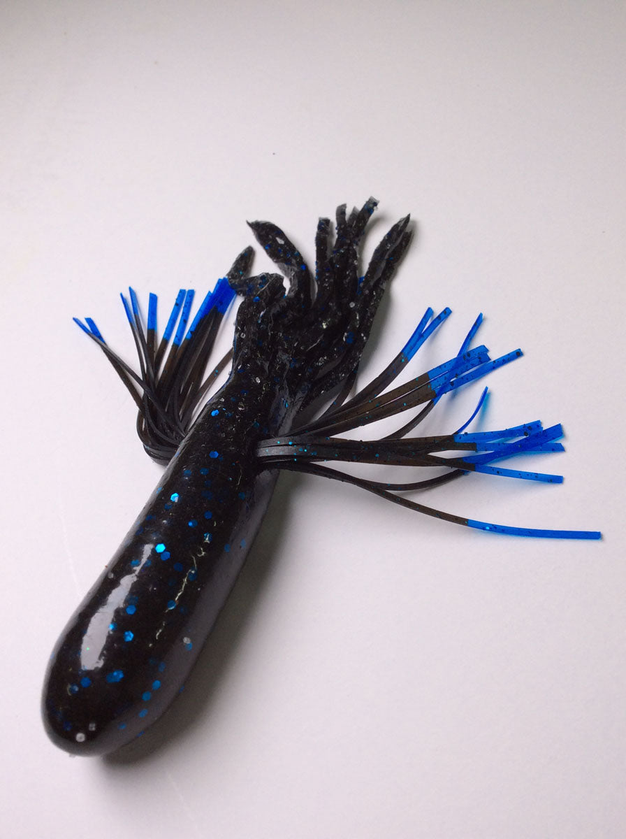 Tightlines UV Whisker Tube Rig 4" - UV Blue Black w/ Blue Tip 4pk