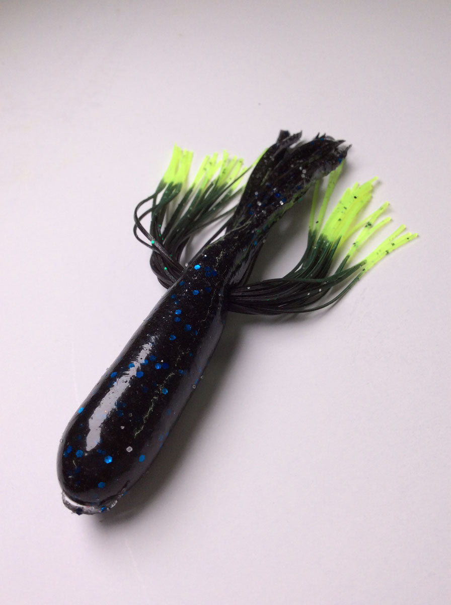 Tightlines UV Whisker Tube Rig 4" - UV Blue Black w/ Chart Tip 4pk