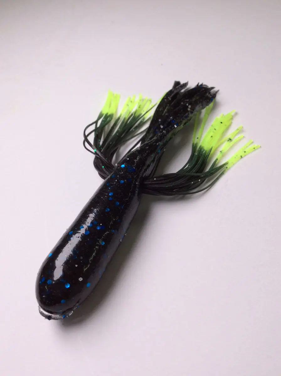 Tightlines UV Whisker Tube Rig 4" - UV Blue Black w/ Chart Tip 4pk - Lucky Lure Tackle