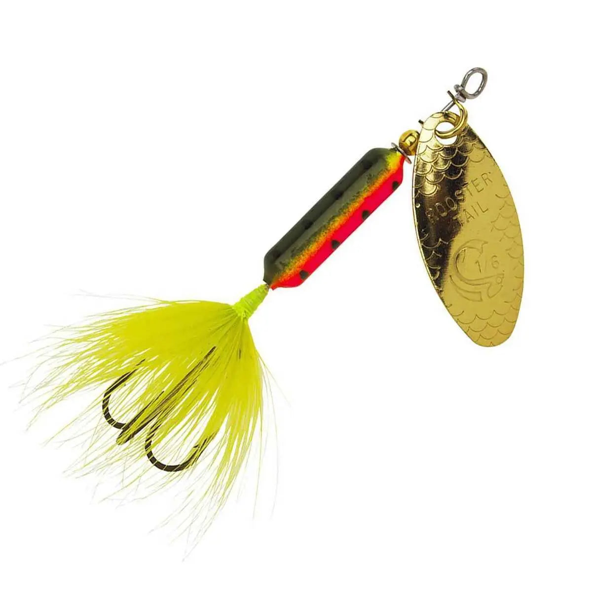 Yakima Rooster Tail 1/8 Fire Tiger Gold Blade - Lucky Lure Tackle