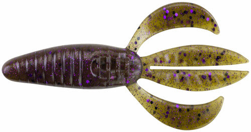 Berkley Powerbait Pit Boss 4" - Green Pumpkin Purple Fleck 8ct