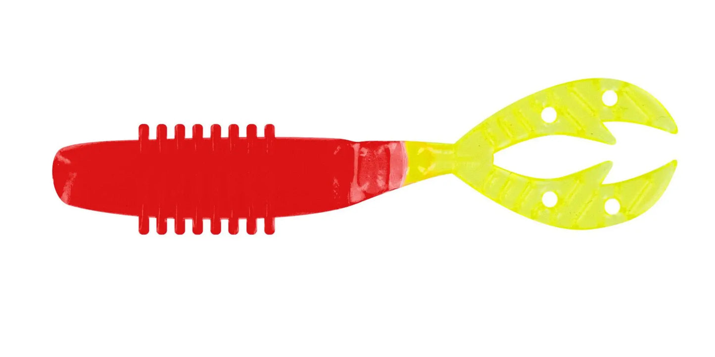 Big Bite 2.5" Kamikaze Swimon - Red/Chart Tail 8pk - Lucky Lure Tackle