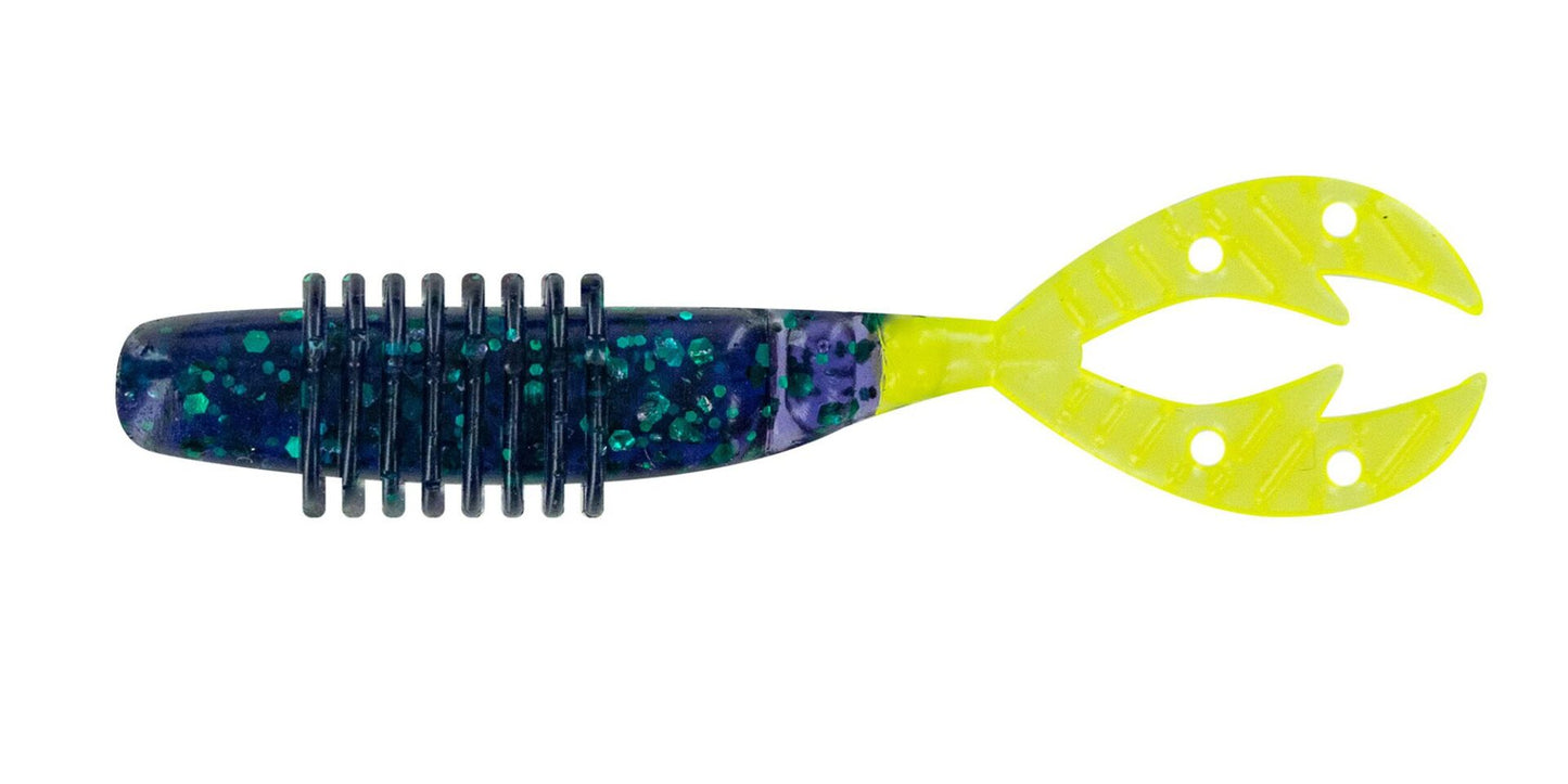 Big Bite 2.5" Kamikaze Swimon - Junebug/Chart Tail 8pk
