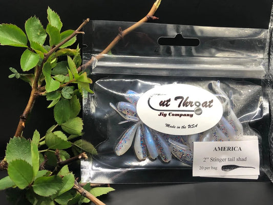 Cut Throat Crappie Crusher 2" Stinger Tail Shad - AMERICA 20pk