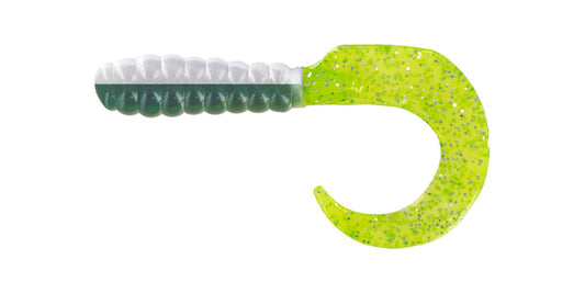 Big Bite Curl Tail Grub 4" -Tenn Shad/Chart Glitter 10pk