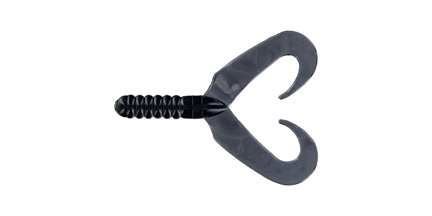 Big Bite Twin Tail Grub 4" - Black  10pk