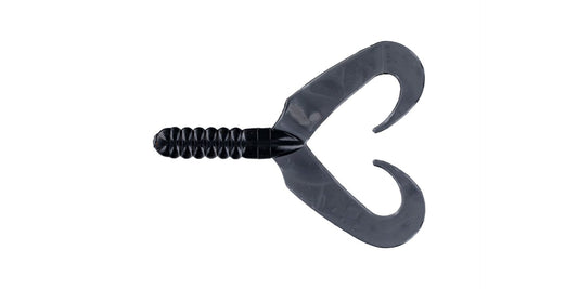Big Bite Twin Tail Grub 4" - Black  10pk