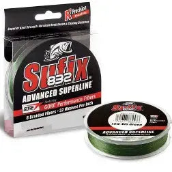 Sufix 832 Braid - 30lb Low-Vis Green 150yds - Lucky Lure Tackle