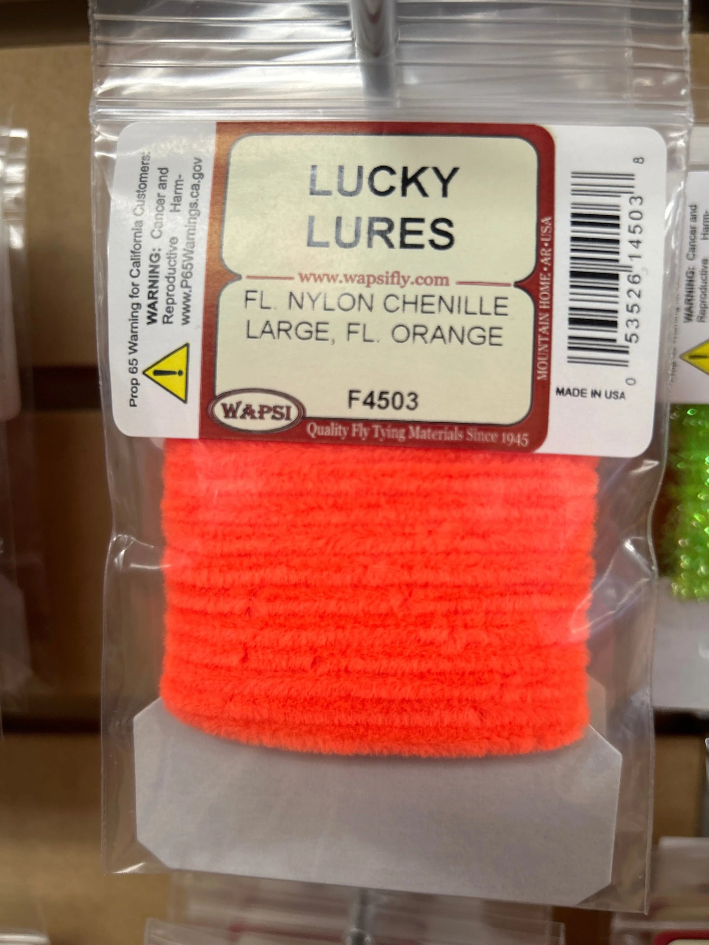 Wapsi FL Nylon Chenille Large - Fl. Orange - Lucky Lure Tackle