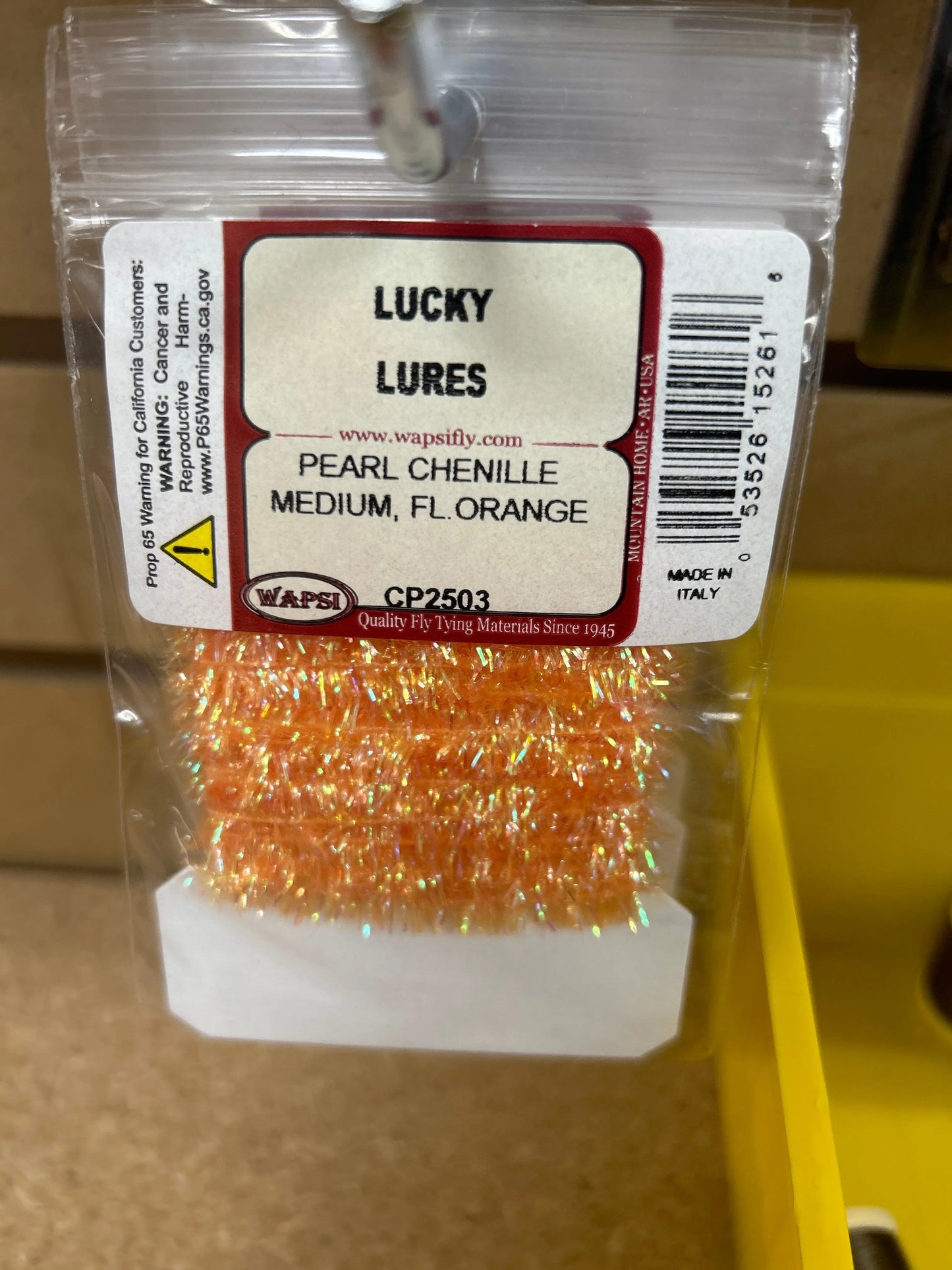 Wapsi Pearl Chenille Medium - Fl. Orange - Lucky Lure Tackle