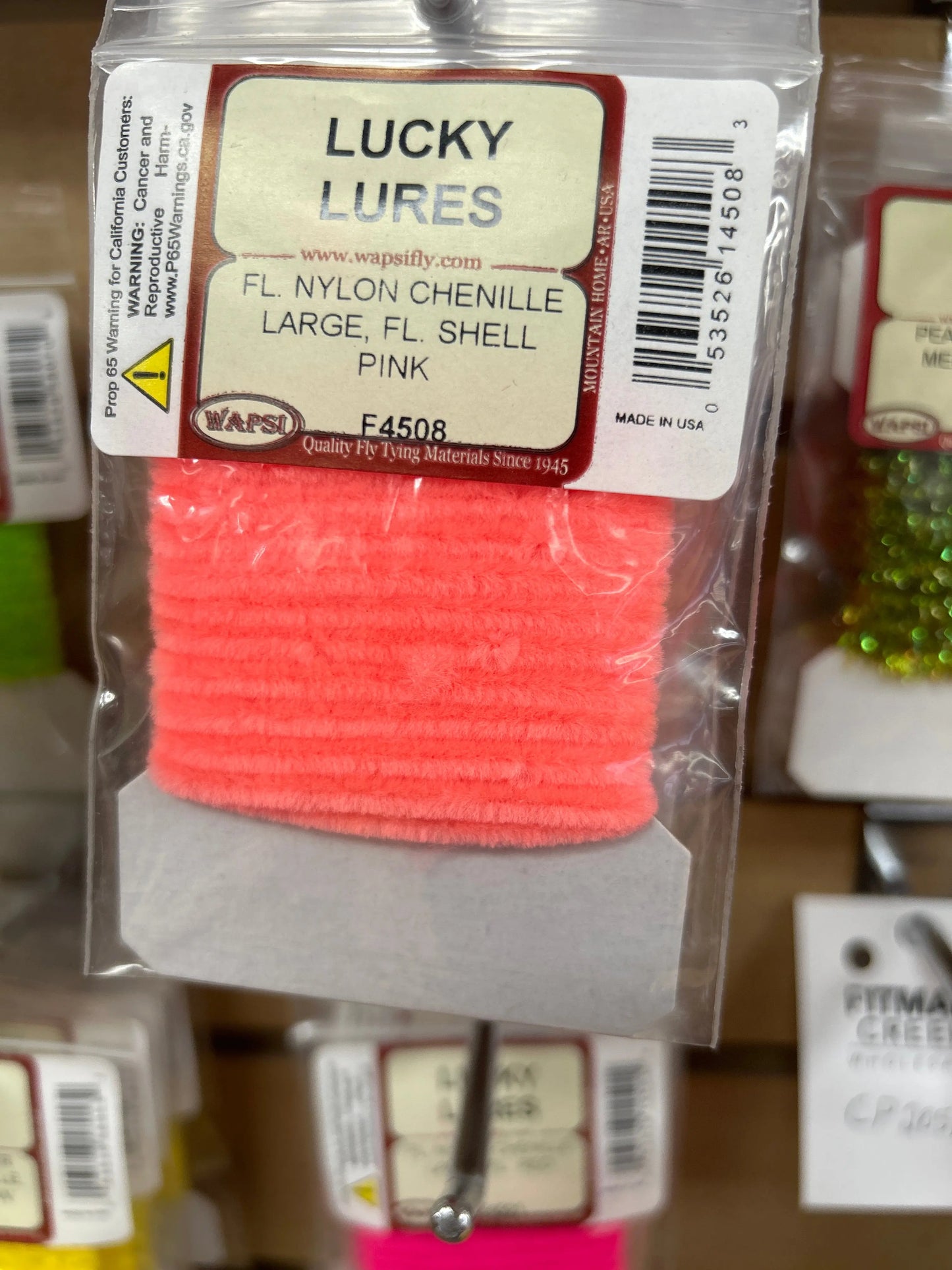 Wapsi FL Nylon Chenille Large - Fl. Shell Pink - Lucky Lure Tackle