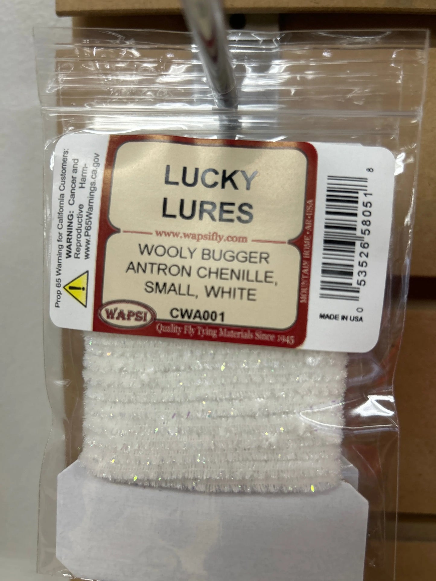 Wapsi Wooly Bugger Antron Chenille Small - White - Lucky Lure Tackle