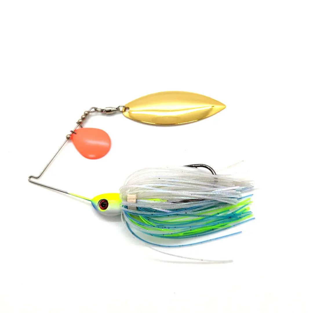 Delta Lures Spinnerbait 3/8oz Orange Colorado Willow Delta Shad - Lucky Lure Tackle