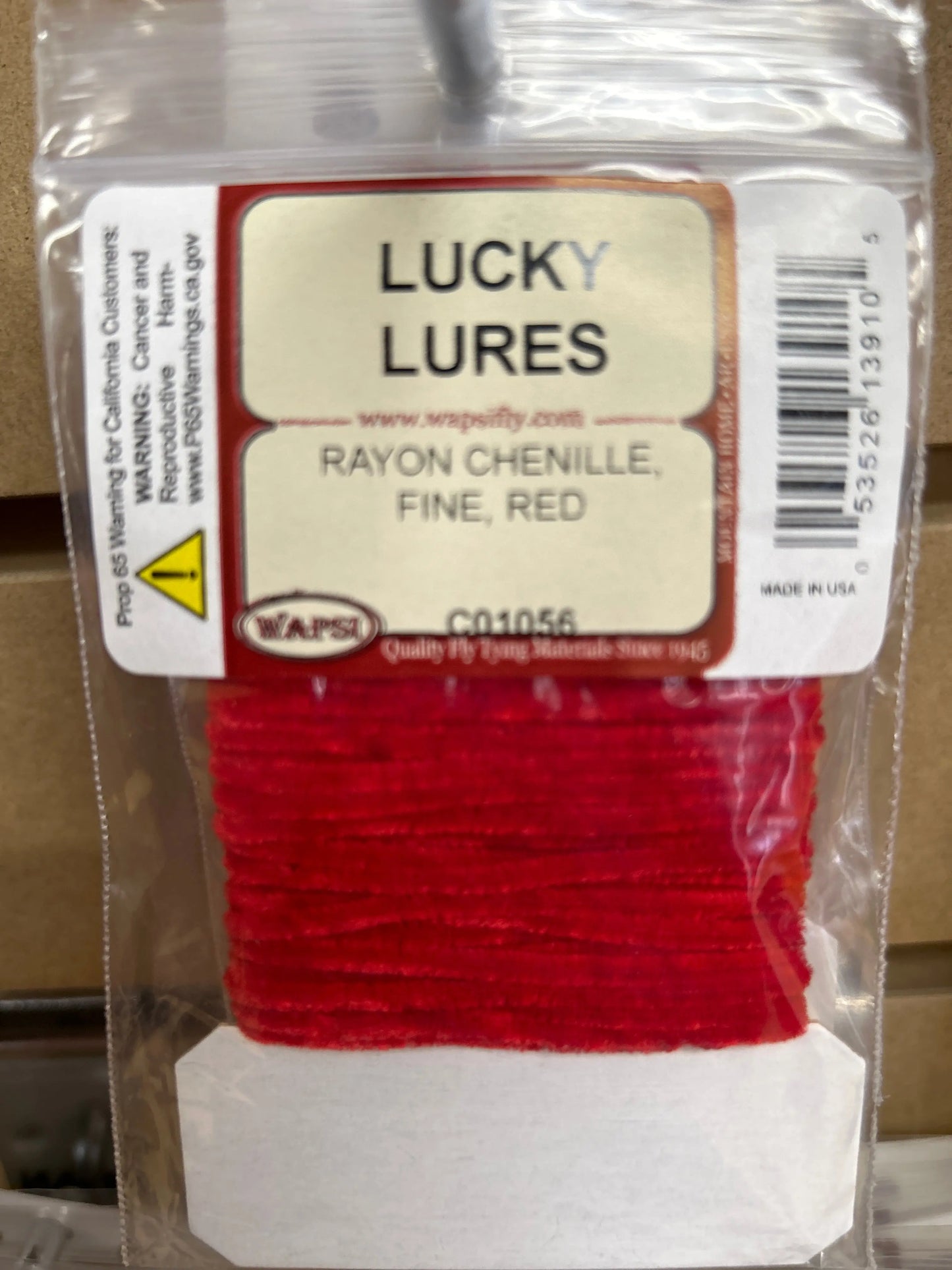 Wapsi Rayon Chenille Fine - Red - Lucky Lure Tackle