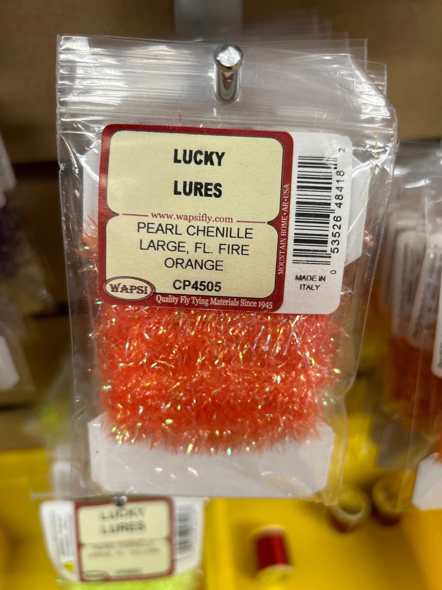 Wapsi Pearl Chenille Large - FL Fire Orange - Lucky Lure Tackle