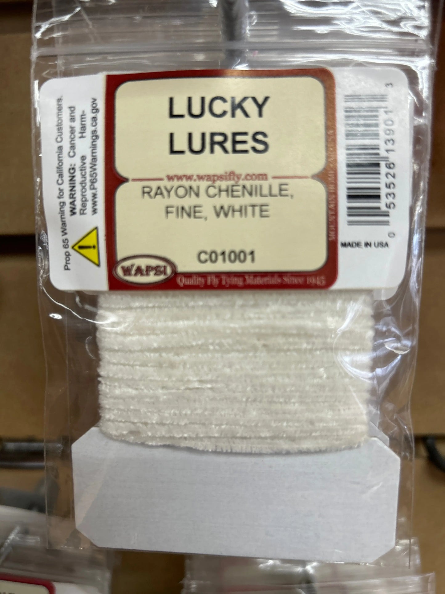 Wapsi Rayon Chenille Fine - White - Lucky Lure Tackle