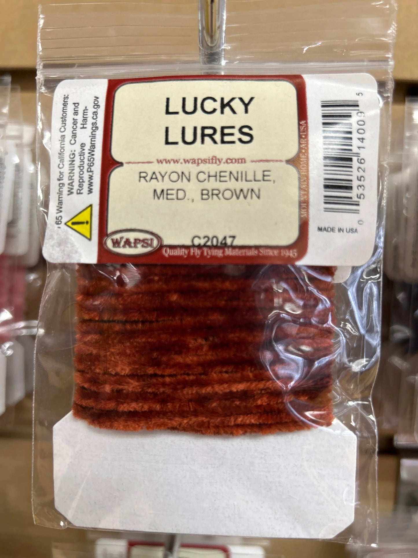 Wapsi Rayon Chenille Med - Brown - Lucky Lure Tackle