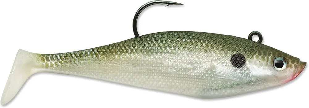 Storm WildEye Swim Shad 4" 7/16oz - Olive Shad 3pk - Lucky Lure Tackle