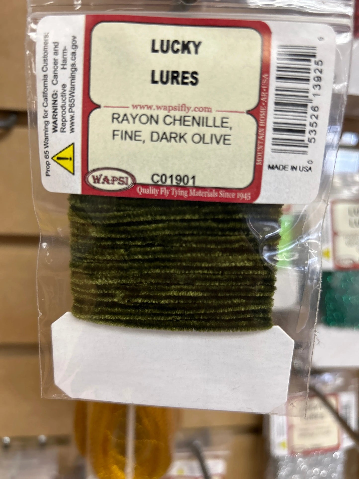 Wapsi Rayon Chenille Fine - Dk Olive - Lucky Lure Tackle