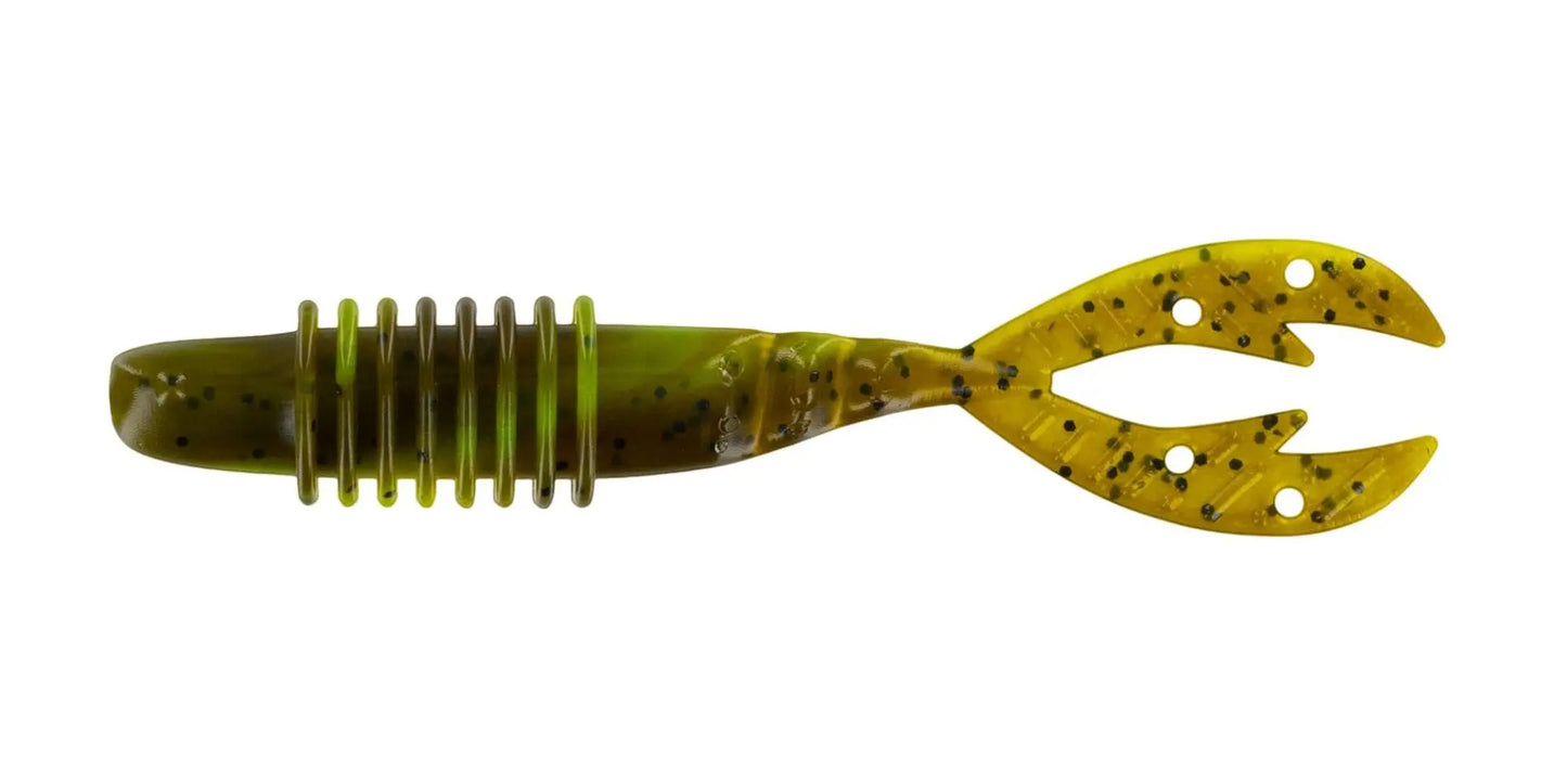 Big Bite 4.25" Kamikaze Swimon - Green Pumpkin Chart Swirl 6pk - Lucky Lure Tackle