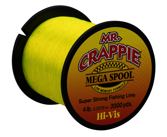 Mr. Crappie Mega Spool 4lb 2000yds - Hi Vis Yellow