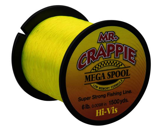 Mr. Crappie Mega Spool 6lb 1500yds - Hi Vis Yellow