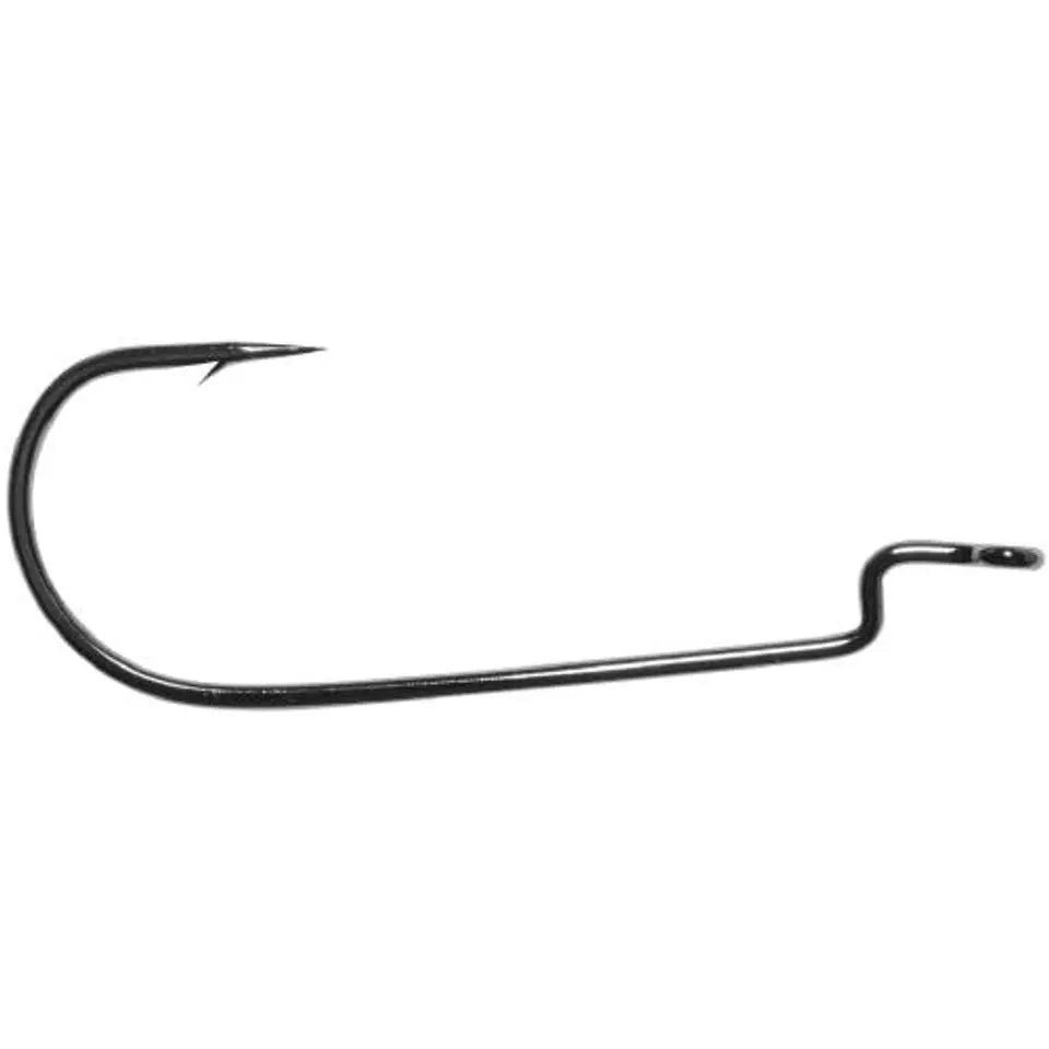 Owner All Purpose Worm Hook Black Chrome 2/0 - 5pk - Lucky Lure Tackle