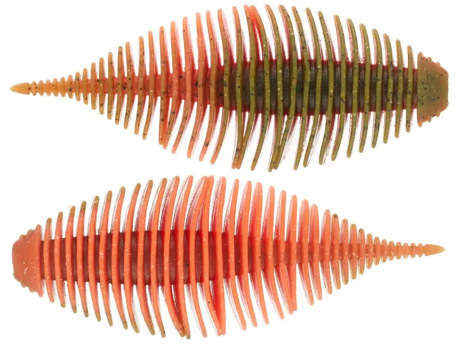 Geecrack Bellows Gill 2.8" Green Pumpkin Bite Orange - Lucky Lure Tackle