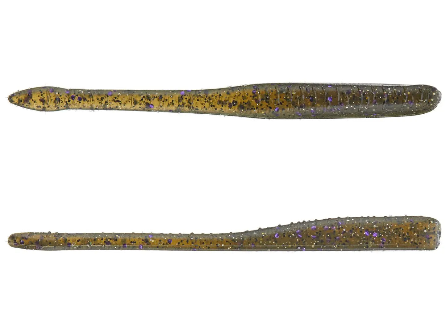 Great Lakes Finesse 4" Drop Worm - Grn Pumpkin Purpl Flk 8pk - Lucky Lure Tackle