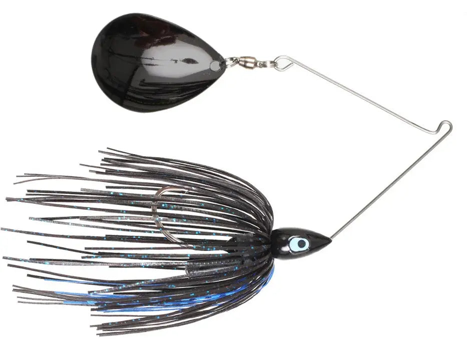 War Eagle Night Time Spinnerbait 1/2oz - Black Blue Black Colorado - Lucky Lure Tackle